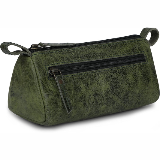 Compact Leather Makeup Bag for Travel