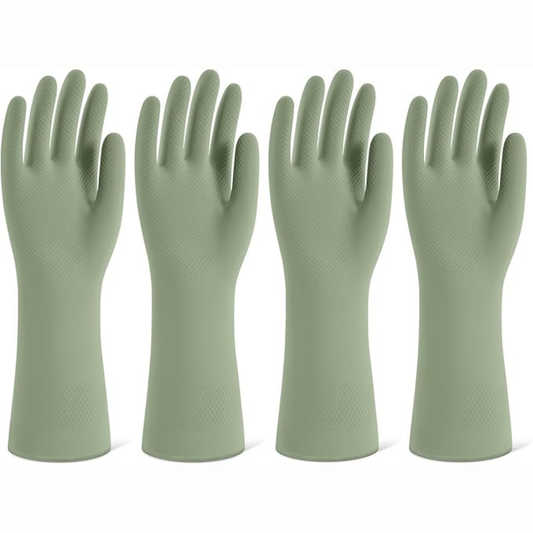 4-Pack Reusable Rubber Dishwashing Cleaning Gloves