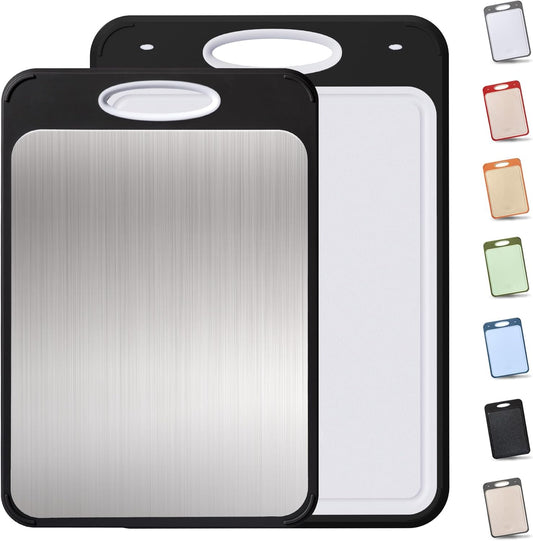 2-Pack Stainless Steel Cutting Boards with Handle